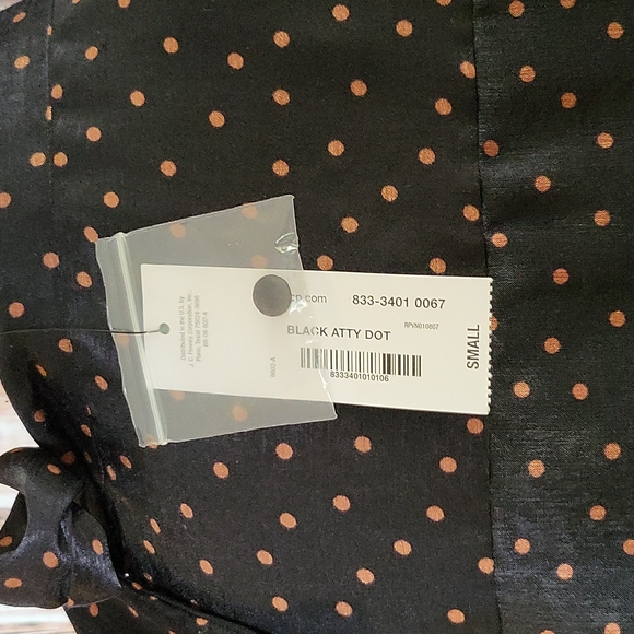 Worthington Women's Long Sleeve Tie Neck Polka-dot Blouse Size S - Picture 9 of 11